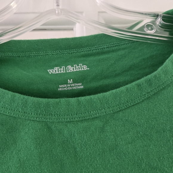 Target Wild Fable Green Short Sleeve Crop Top T-Shirt Womens Size Medium Casual - Picture 2 of 6